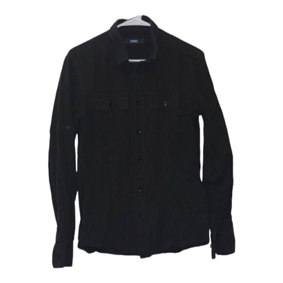 Versus Versace VINTAGE Black Long Sleeve Button-Down Shirt Men's Size 40 - Picture 1 of 10